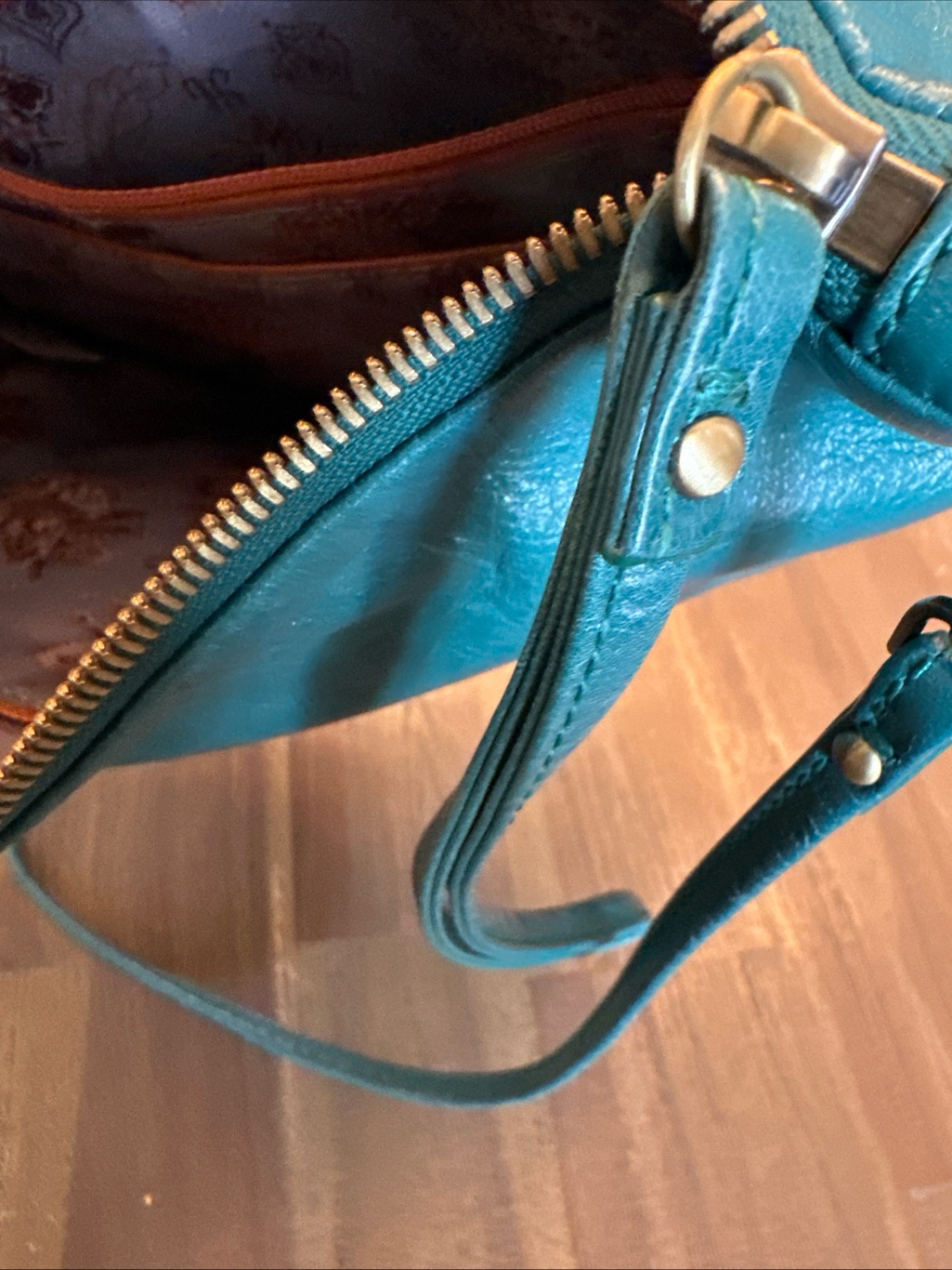 Hobo Teal Leather Crossbody Bag — image 4 of 6